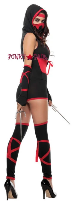 S4397, Red Dragon Ninja Romper Costume -Funky Lingerie Outlet S4397 B2 43308.1409793345