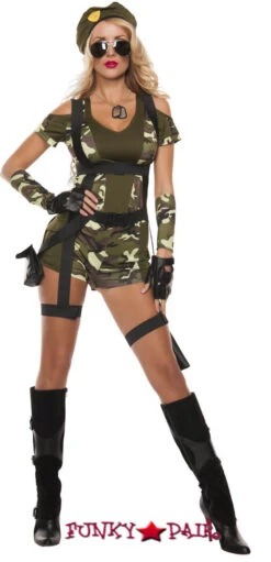 S5143, Green Beret Romper Costume -Funky Lingerie Outlet S5143 Green Beret 81699.1597885599