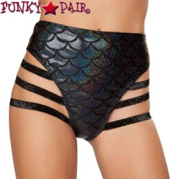 Roma SH3281, Rave Mermaid High Strapped Shorts -Funky Lingerie Outlet SH3281 Black 57168.1466532109.1200 95697.1639510370