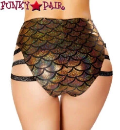 Roma SH3281, Rave Mermaid High Strapped Shorts -Funky Lingerie Outlet SH3281 Gold Back 87180.1466532111.1200 68218.1639510370