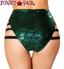 Roma SH3281, Rave Mermaid High Strapped Shorts -Funky Lingerie Outlet SH3281 Green Back 43938.1466532111.1200 80210.1639510370