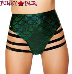 Roma SH3281, Rave Mermaid High Strapped Shorts -Funky Lingerie Outlet SH3281 Green 25761.1466532111.1200 91076.1639510370