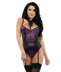 Starline Lingerie | SL9007, Plum Satin Underwire Teddy