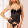 STM-9987, Glitter And Mesh Bustier Set -Funky Lingerie Outlet STM 9987 63598.1669057718