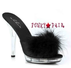 Sasha, 5" Platform Marabou Slipper 10 Sasha, 5" Platform Marabou Slipper -Funky Lingerie Outlet Sasha blk 13374.1611086407