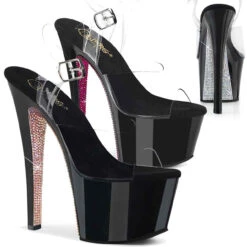 Pleaser Sky-308CRS, 7 Inch Clear Rhinestone Platform Sandal