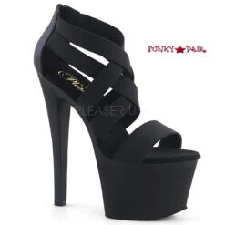 PLEASER Sky-369, 7 Inch Criss Cross Straps Sandal CLEARANCE -Funky Lingerie Outlet Sky 369 35903.1564424287
