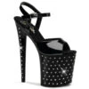 Pleaser | Stardust-809, 8 Inch Heel With Platform Rhinestones Studded Sandal