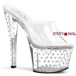 Pleaser Stardust-701, 7 Inch Rhinestone Exotic Dancer Shoes -Funky Lingerie Outlet Stardust 701 c 66181.1743136996