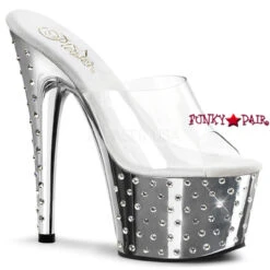 Pleaser Stardust-701, 7 Inch Rhinestone Exotic Dancer Shoes -Funky Lingerie Outlet Stardust 701 csch 72663.1654223374
