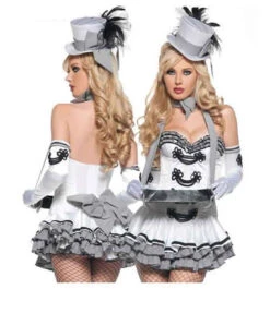 T0064, White Cigarette Girl Costume