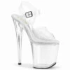 PLEASER 8" Clear Exotic Dancer Platform With Compartment Accessible TREASURE-808FLA -Funky Lingerie Outlet TREASURE 808FLA 74401.1717712398