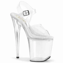 PLEASER 8" Clear Exotic Dancer Platform With Compartment Accessible TREASURE-808FLA