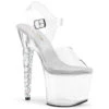 PLEASER Unicorn-708RSH, 7 Inch Unicorn Heel With Spiral Rhinestones