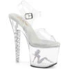 PLEASER UNICORN-708TGRS, 7" Clear Platform With Trucker Girl Silhouette -Funky Lingerie Outlet UNICORN 708TGRS 74420.1689232992