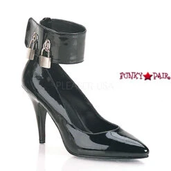 Pleaser | Vanity-434, 4 Inch Pump With Locking Ankle Cuff And Padlocks -Funky Lingerie Outlet Vanity 434B 61147.1530005176