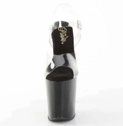 PLEASER XTREME-808PYRS, 8" Heel Platform Ankle Strap Sandal With Pyramids And Rhinestones -Funky Lingerie Outlet XTREME 808PYRS C B GMC01 70593.1744306468
