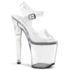 PLEASER XTREME-808 8" Clear Platform Ankle Strap Sandal