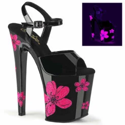 PLEASER XTREME-809HB, 8 Inch Platform Sandal With Hibicus Flower Accent