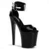Pleaser | XTREME-875BP, 8 Inch Shiny Black Fetish Shoes -Funky Lingerie Outlet XTREME 875BP 66436.1683608856