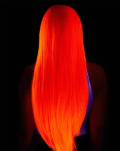 A2864, Long Black Straight Wig -Funky Lingerie Outlet a2864 Neon Pink Back 08894.1696528506