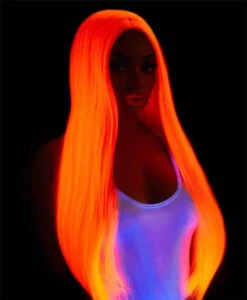 A2864, Long Black Straight Wig -Funky Lingerie Outlet a2864 Neon Pink BlackLight 51058.1696528524