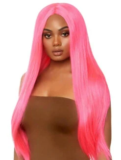 A2864, Long Black Straight Wig -Funky Lingerie Outlet a2864 Neon Pink 70026.1696528494