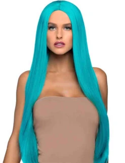 A2864, Long Black Straight Wig -Funky Lingerie Outlet a2864 Turqouise 17899.1696528608