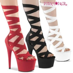 PLEASER ADORE-700-48, 7" Criss Cross Elastic Sandal CLEARANCE -Funky Lingerie Outlet adore 700 48 FP 32973.1649782248
