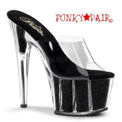 Pleaser | ADORE-701G, 7 Inch Glitter Filled Pole Shoes -Funky Lingerie Outlet adore 701g b 10609.1536362719