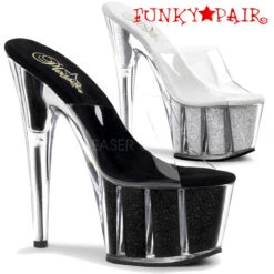 Pleaser | ADORE-701G, 7 Inch Glitter Filled Pole Shoes -Funky Lingerie Outlet adore 701g 48641.1548097546