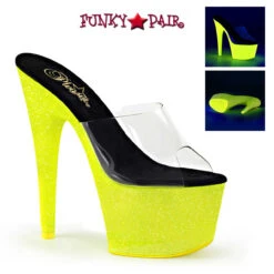 PLEASER Adore-701UVG, 7 Inch Neon UV Reactive Exotic Dancer Shoes 14 PLEASER Adore-701UVG, 7 Inch Neon UV Reactive Exotic Dancer Shoes -Funky Lingerie Outlet adore 701uvg cnylg 18057.1566185500