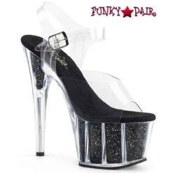 Pleaser | ADORE-708G, 7 Inch Glitter Exotic Dancer Shoes -Funky Lingerie Outlet adore 708g cbgi 24492.1682354499