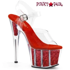 Pleaser | ADORE-708G, 7 Inch Glitter Exotic Dancer Shoes -Funky Lingerie Outlet adore 708g crgi 67241.1682354486