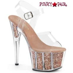 Pleaser | ADORE-708G, 7 Inch Glitter Exotic Dancer Shoes -Funky Lingerie Outlet adore 708g crogldg 57705.1682354492