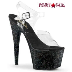 Pleaser | Adore-708MG, 7 Inch Ankle Strap Sandal With Mini Glitters -Funky Lingerie Outlet adore 708mg cb 57011.1595003943