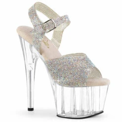 Pleaser | ADORE-608N-RS, 7" Rhinestones Ankle Strap Sandal