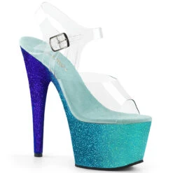 PLEASER Adore-708 Ombre, 7 Inch Ankle Strap Sandal With Ombre Effect CLEARANCE -Funky Lingerie Outlet adore 708ombre cpabl 72703.1648190561