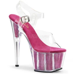 Pleaser | Adore-708SRS, 7 Inch Stimulated Rhinestones Platform Bottom -Funky Lingerie Outlet adore 708srs cfs 53324.1530005418