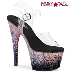 PLEASER Adore-708SS, 7" Heel Holographic Effect Platform CLEARANCE -Funky Lingerie Outlet adore 708ss cbdtbhg 00039.1712346474