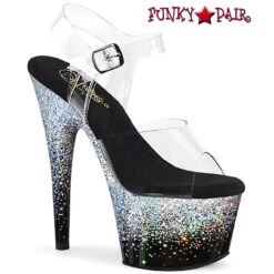 PLEASER Adore-708SS, 7" Heel Holographic Effect Platform CLEARANCE -Funky Lingerie Outlet adore 708ss cbsg 00924.1712346474