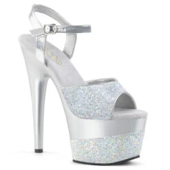 PLEASER Adore-709-2G, 7 Inch Glitter Platform Sandal
