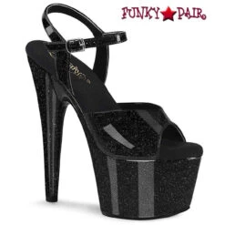 PLEASER ADORE-709GP, 7" Ankle Strap Fully Wrap Glitter Platform -Funky Lingerie Outlet adore 709gp bg 96231.1711233331