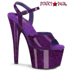 PLEASER ADORE-709GP, 7" Ankle Strap Fully Wrap Glitter Platform -Funky Lingerie Outlet adore 709gp ppg 55395.1711233341