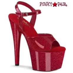 PLEASER ADORE-709GP, 7" Ankle Strap Fully Wrap Glitter Platform -Funky Lingerie Outlet adore 709gp ryrg 72766.1711233332