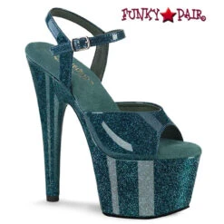 PLEASER ADORE-709GP, 7" Ankle Strap Fully Wrap Glitter Platform -Funky Lingerie Outlet adore 709gp tlg 95125.1711233337