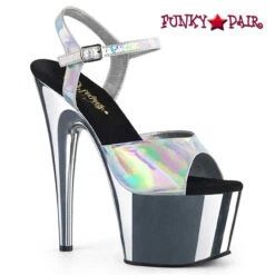 PLEASER Adore-709HGCH, 7 Inch Chrome Pole Dancing Heels CLEARANCE 18 PLEASER Adore-709HGCH, 7 Inch Chrome Pole Dancing Heels CLEARANCE -Funky Lingerie Outlet adore 709hgch shgsch 24156.1571332520