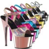 PLEASER Adore-709HGCH, 7 Inch Chrome Pole Dancing Heels CLEARANCE -Funky Lingerie Outlet adore 709hgch 81546.1571332520