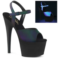 PLEASER CLEARANCE Adore-709REFL, 7 Inch Reflective Platform Sandal -Funky Lingerie Outlet adore 709refl gnmcrfgb 36805.1731450046