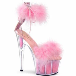 PLEASER Adore-724F, 7" Marabou Fur Ankle Cuff Platform Sandal CLEARANCE -Funky Lingerie Outlet adore 724f cbpbpfur 77024.1647540671